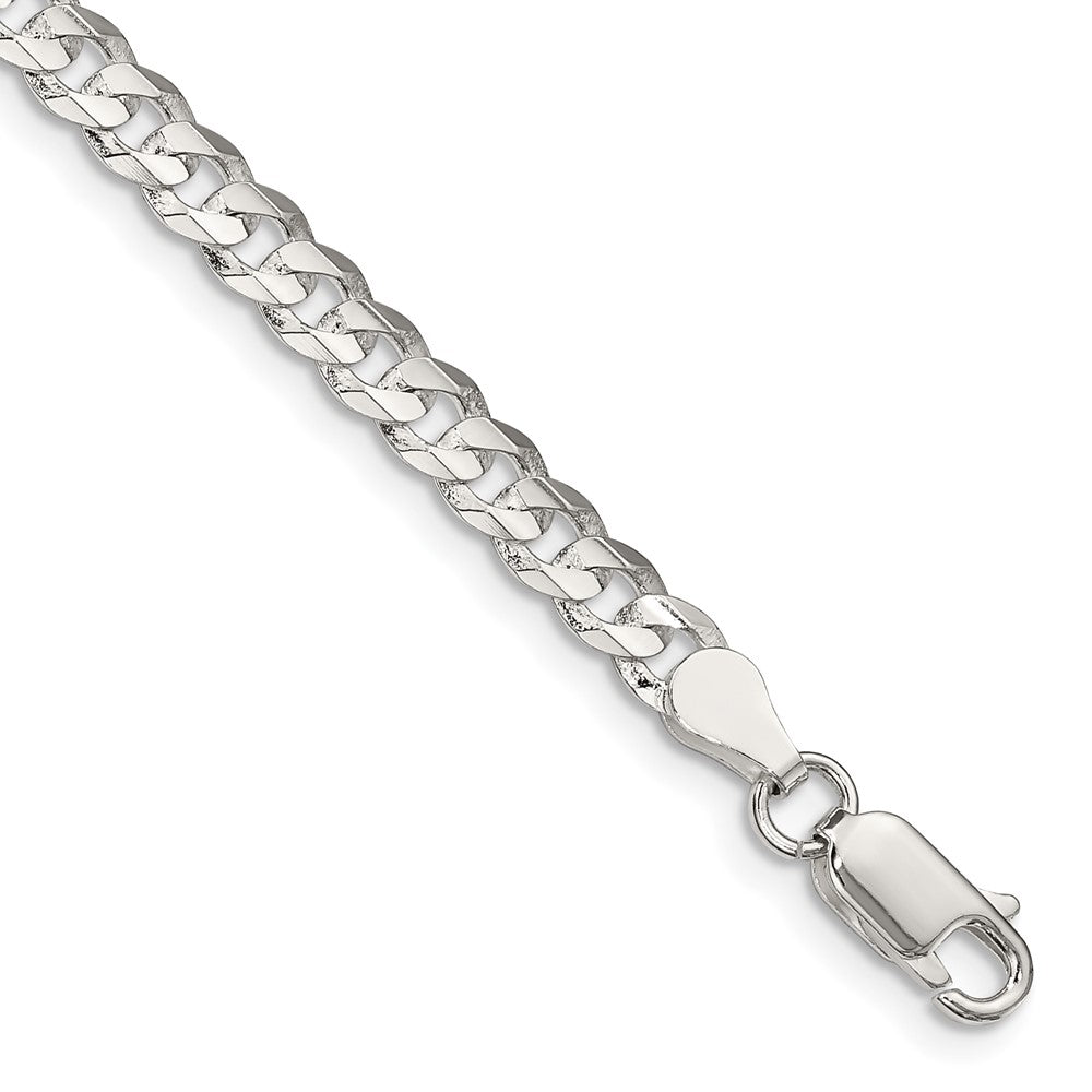 High-Quality 4.5mm Beveled Concave Curb Chain in Sterling Silver - Stylish Value!