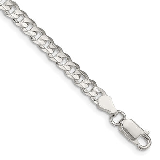 Exclusive 4.5mm Beveled Concave Curb Chain in Sterling Silver - Affordable Luxury