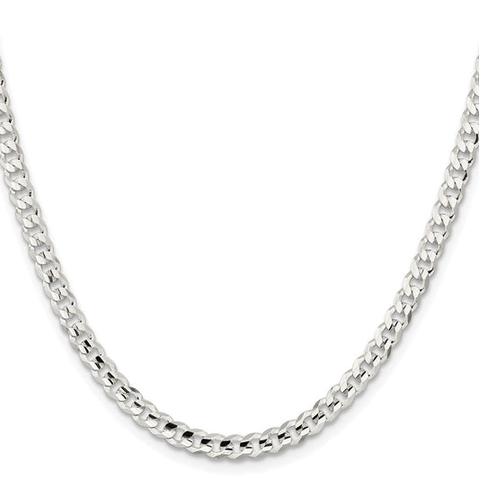 Buy Stylish Rhodium-Plated Sterling Silver 4.5mm Curb Chain - Luxury Value