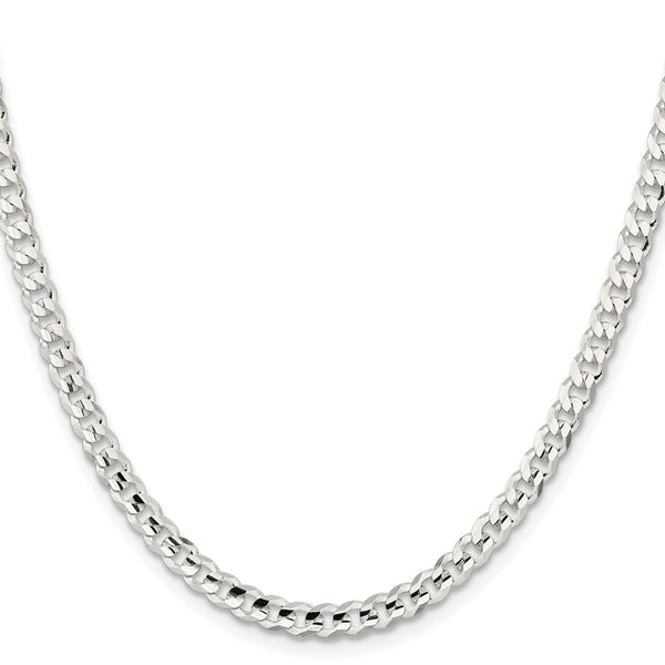 Rhodium-Plated Sterling Silver 4.5mm Curb Chain - Style GR1-1031970