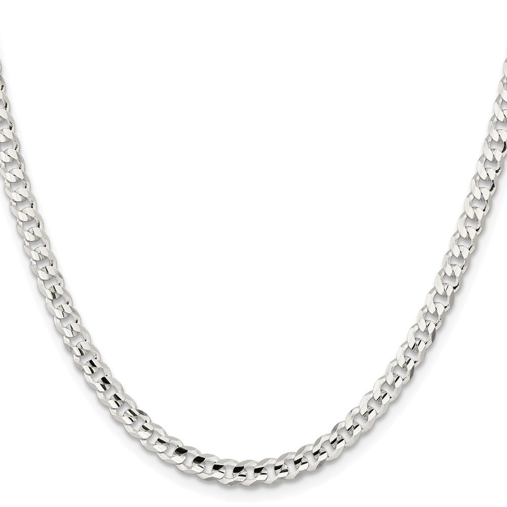 Buy Stylish Rhodium-Plated Sterling Silver 4.5mm Curb Chain - Luxury Appeal