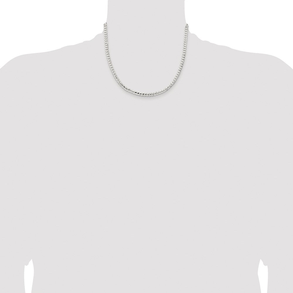 Buy Stylish Rhodium-Plated Sterling Silver 4.5mm Curb Chain - Luxury Appeal