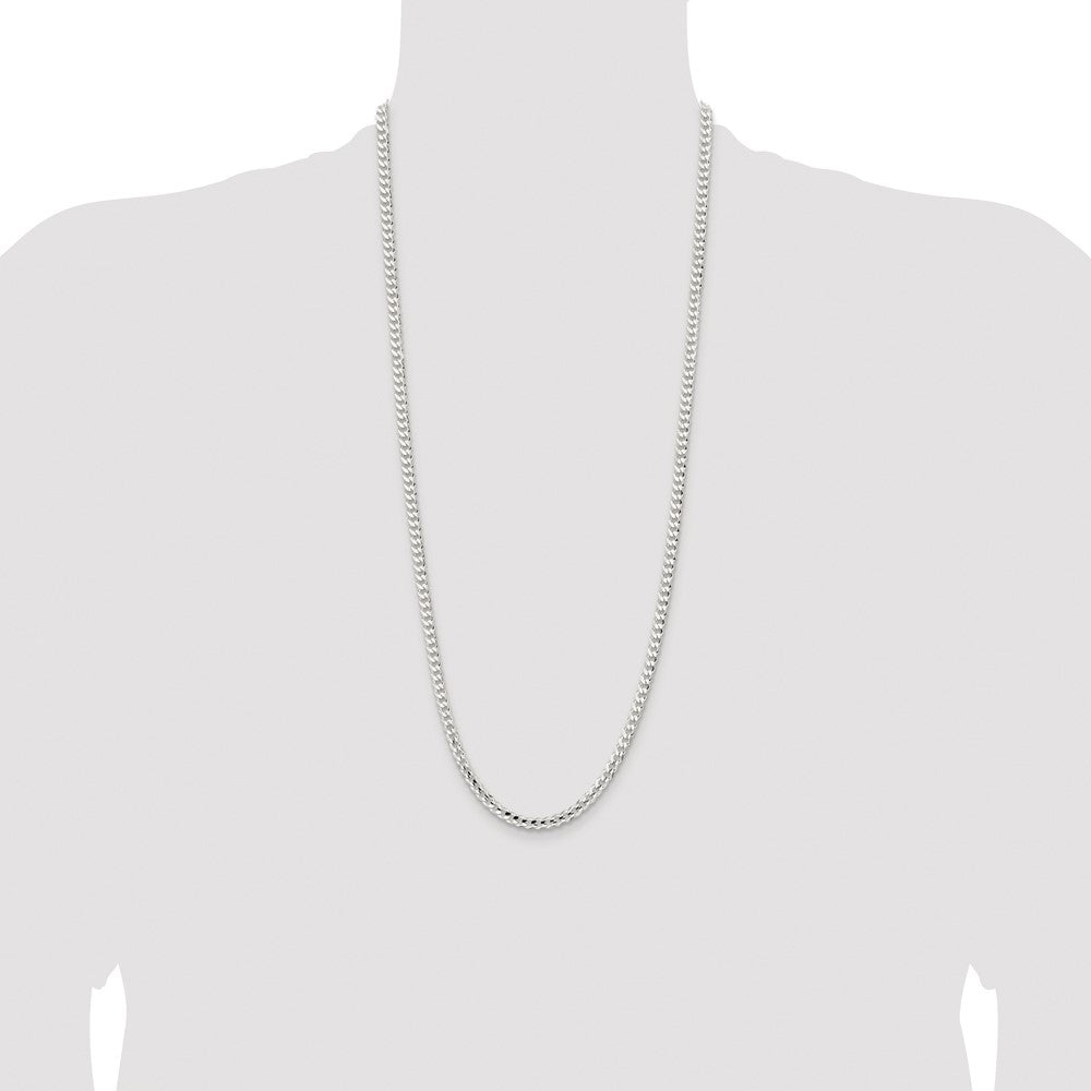 High-Quality Rhodium-Plated Sterling Silver 4.5mm Curb Chain | Stylish Value