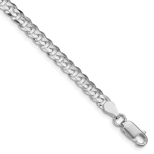 Buy Stylish Rhodium-Plated Sterling Silver 4.5mm Curb Chain - Affordable Luxury