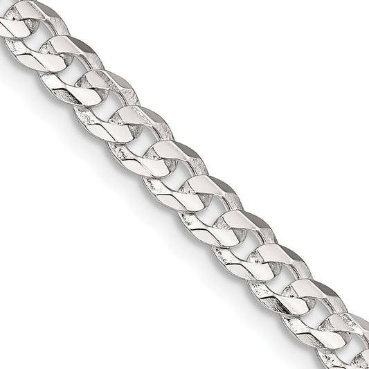 Exclusive 4.5mm Beveled Concave Curb Chain in Sterling Silver - Stylish Value!
