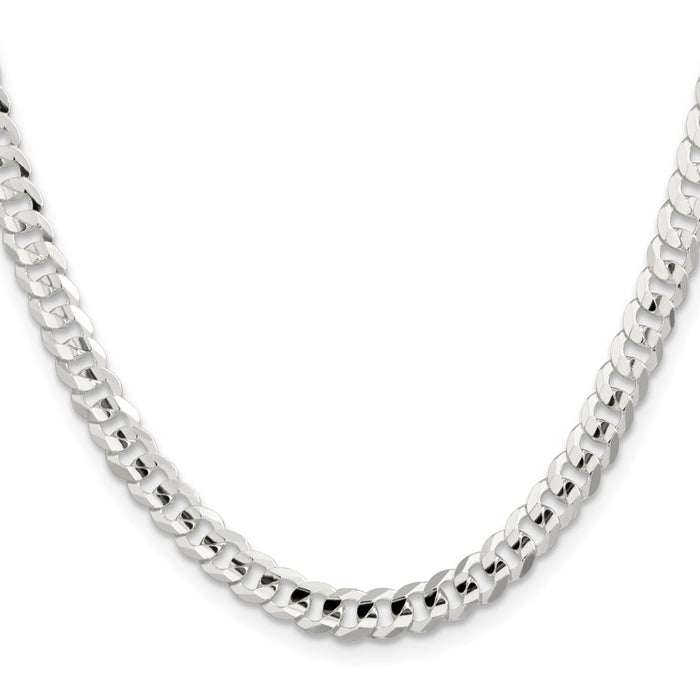 Buy High-Quality 5.65mm Sterling Silver Concave Beveled Curb Link Chain-2