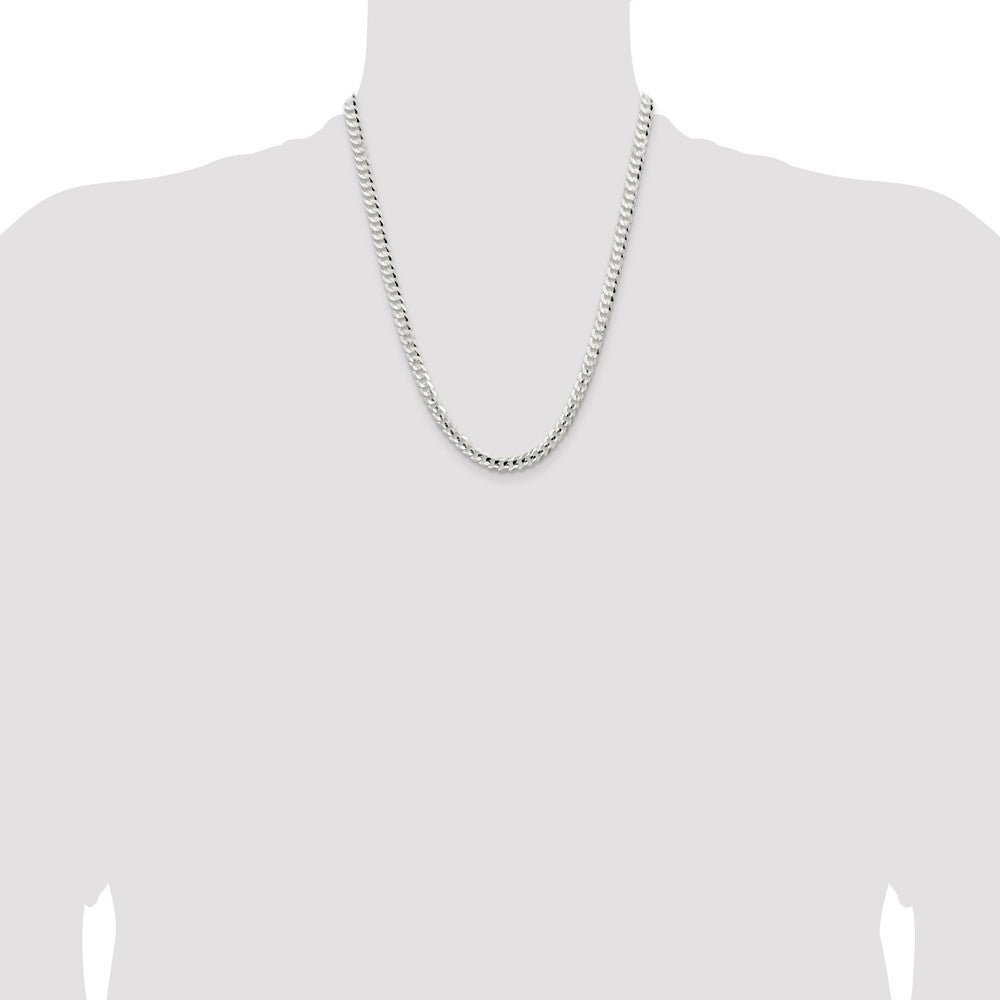 Buy Stylish Sterling Silver 5.65mm Concave Beveled Curb Link Chain - Affordable Luxury!