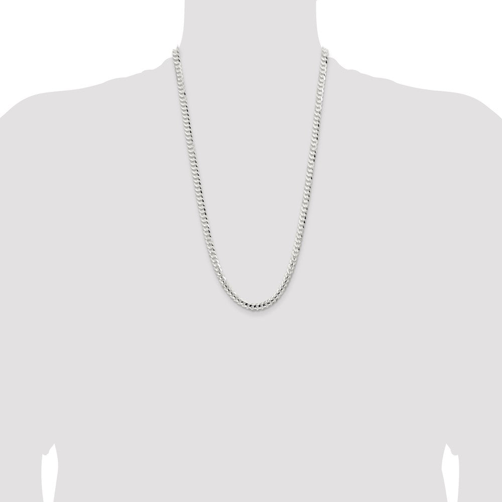 Buy Stylish 5.65mm Sterling Silver Concave Beveled Curb Link Chain - Affordable!