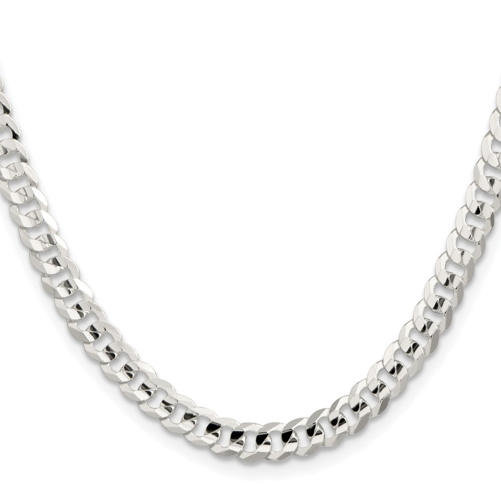 Buy Stylish 5.65mm Rhodium-Plated Sterling Silver Curb Chain - Luxury Value!