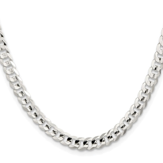 High-quality Rhodium-Plated Sterling Silver 5.65mm Curb Chain | Stylish Value