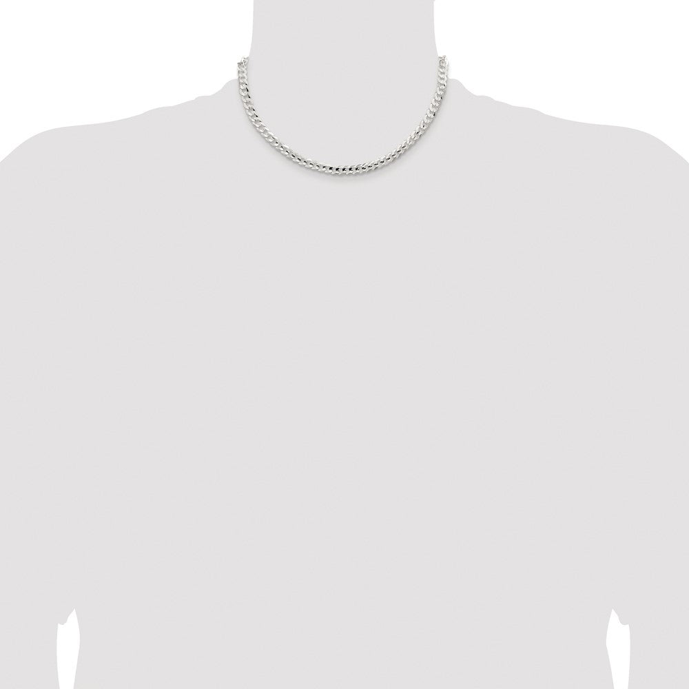 Buy High-Quality Rhodium-Plated Sterling Silver 5.65mm Curb Chain - Stylish Value