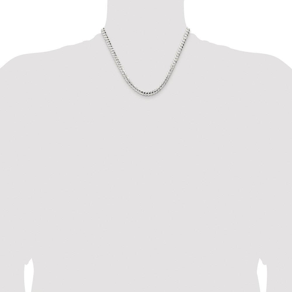 Buy Stylish Rhodium-Plated Sterling Silver 5.65mm Curb Chain - Luxury Value
