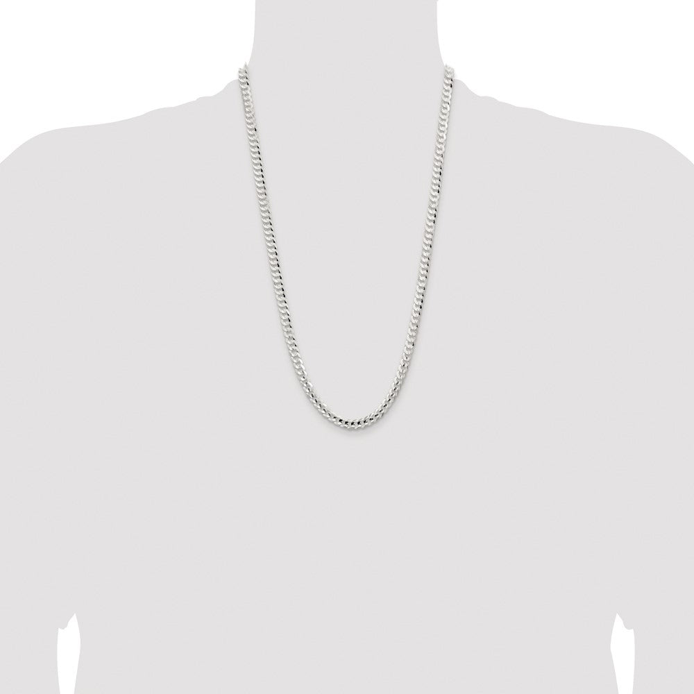 Buy Stylish 5.65mm Rhodium-Plated Sterling Silver Curb Chain - Luxury Value
