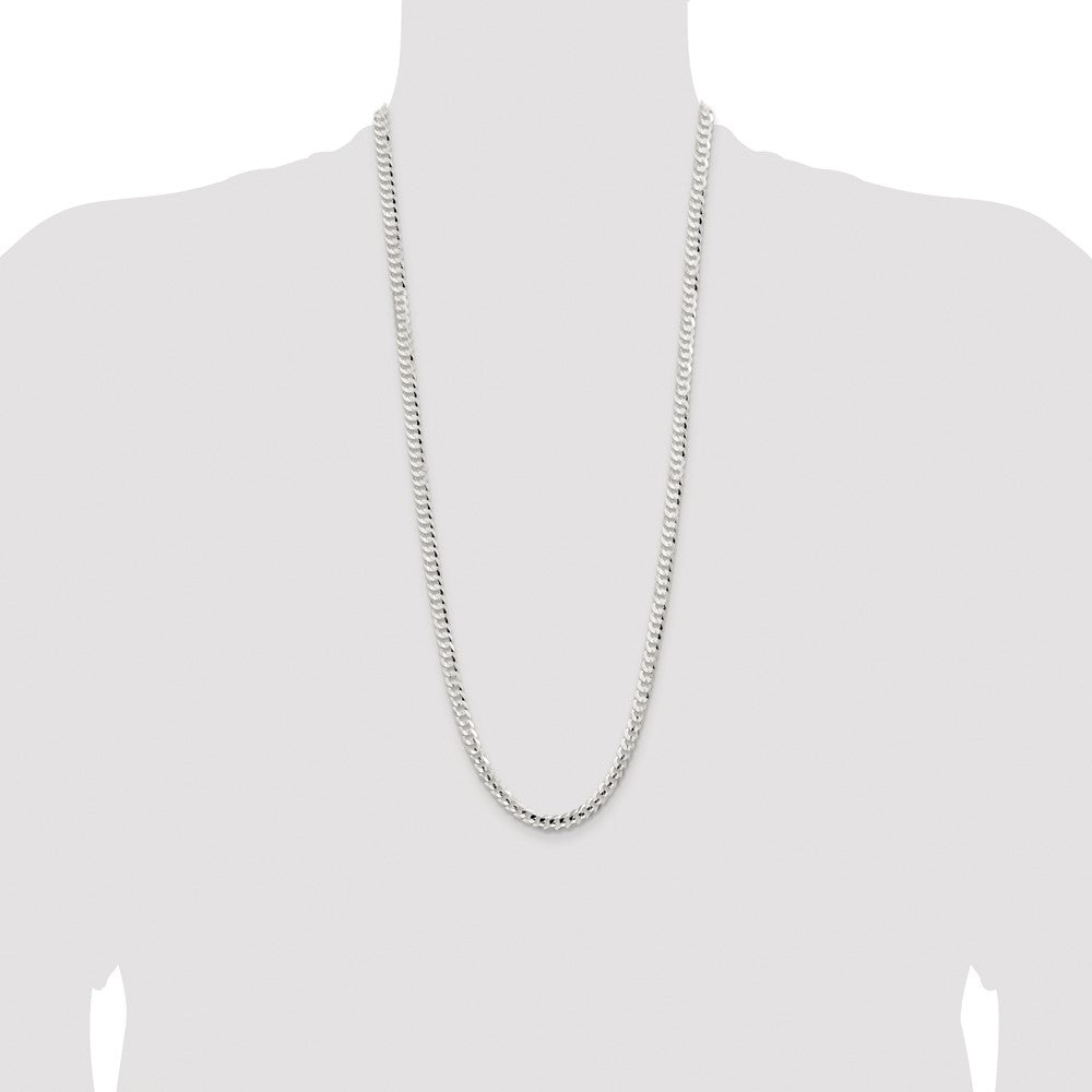 High-quality Rhodium-Plated Sterling Silver 5.65mm Curb Chain | Stylish Value
