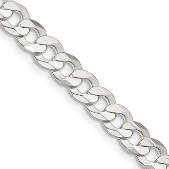 Buy Stylish 5.65mm Sterling Silver Concave Beveled Curb Chain - Luxury Value!