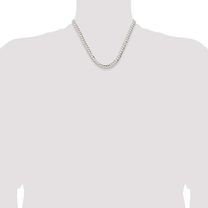 Buy Exclusive 6.75mm Sterling Silver Beveled Concave Curb Chain - Stylish Design-4