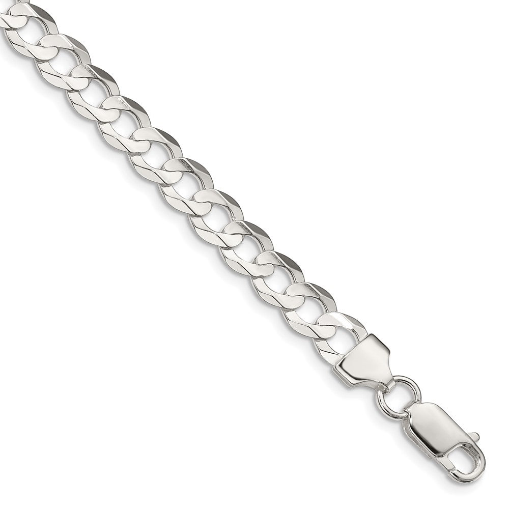Buy Stylish 6.75mm Sterling Silver Concave Curb Link Chain - Luxury Value!
