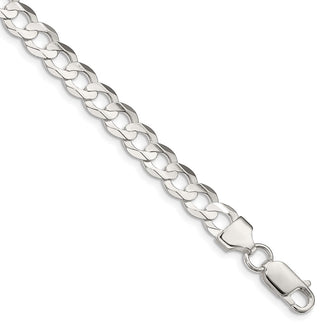 Buy Stylish 6.75mm Sterling Silver Concave Curb Link Chain - Luxury Value!