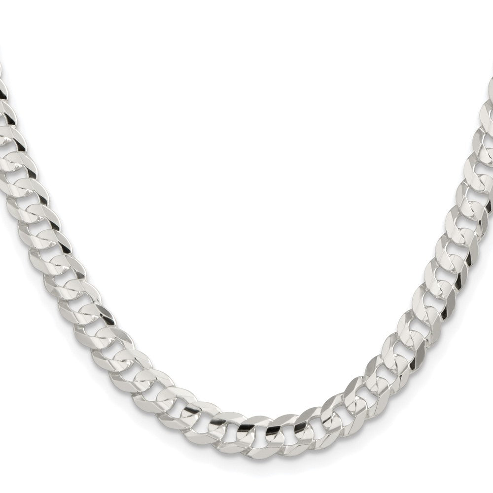 Order Stylish Rhodium-Plated Sterling Silver 6.75mm Curb Chain - Luxury Value