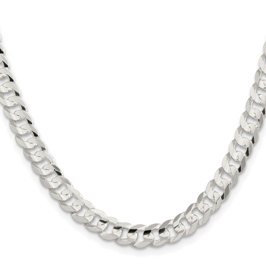 Order Stylish Rhodium-Plated Sterling Silver 6.75mm Curb Chain - Luxury Value