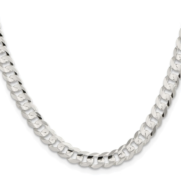 Rhodium-Plated Sterling Silver 6.75mm Curb Chain - Style GR1-1032019