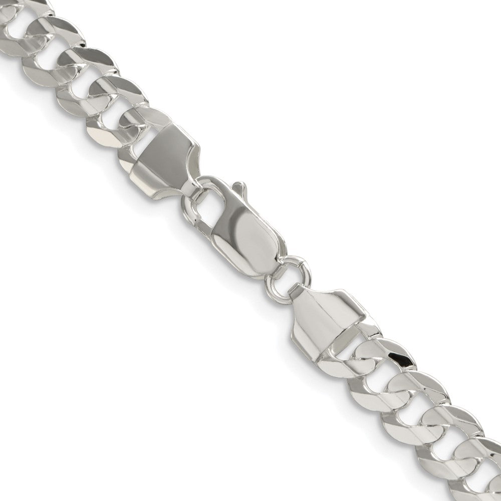 Order Stylish Rhodium-Plated Sterling Silver 6.75mm Curb Chain - Luxury Value