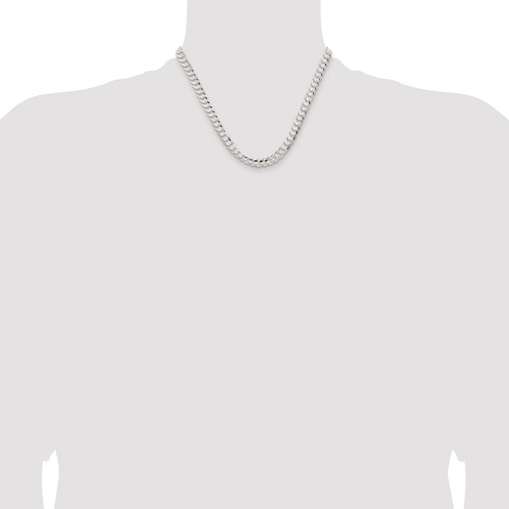 Buy Stylish Rhodium-Plated Sterling Silver Curb Chain - 6.75mm, Affordable Price!