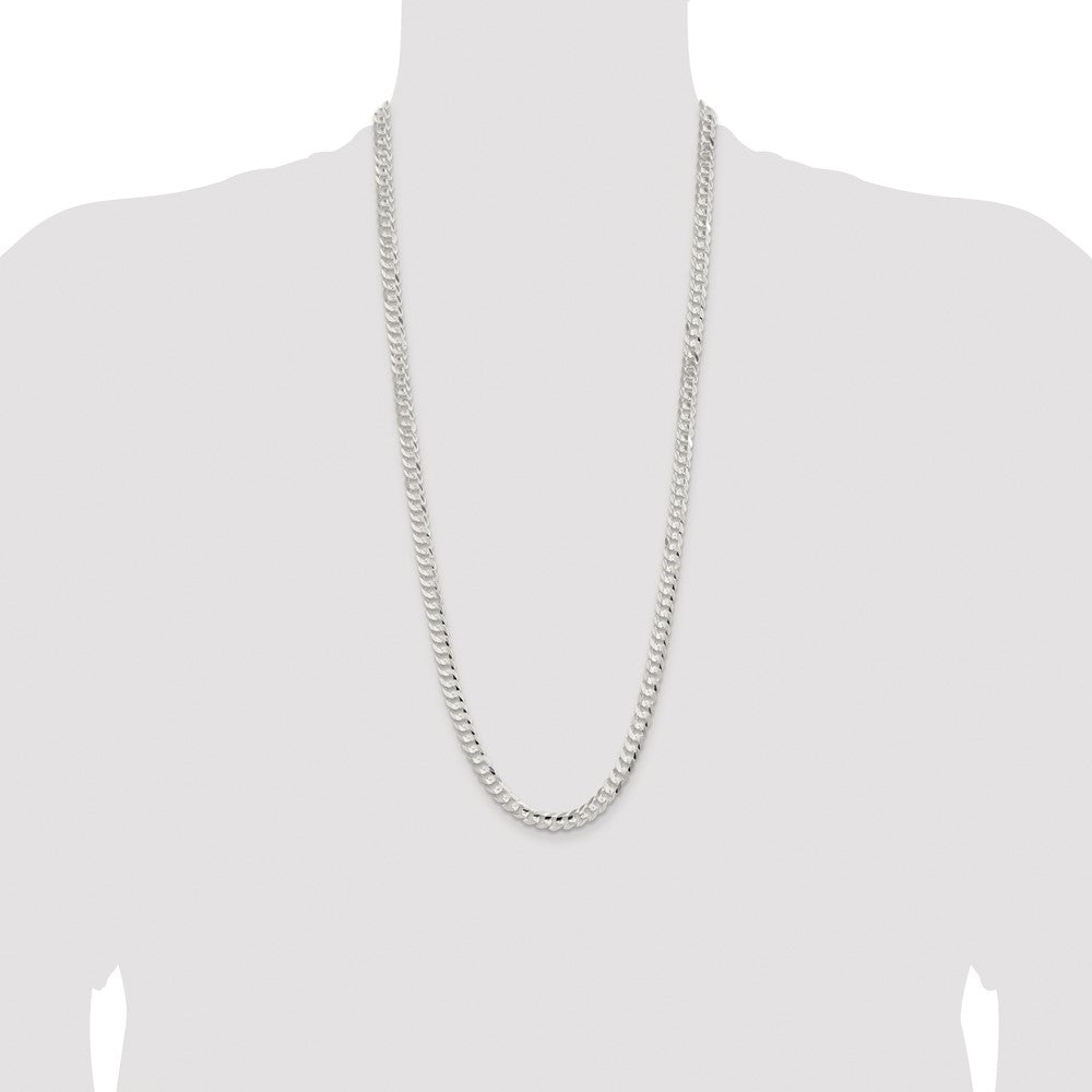 Buy Stylish Rhodium-Plated Sterling Silver 6.75mm Curb Chain - Luxury Value
