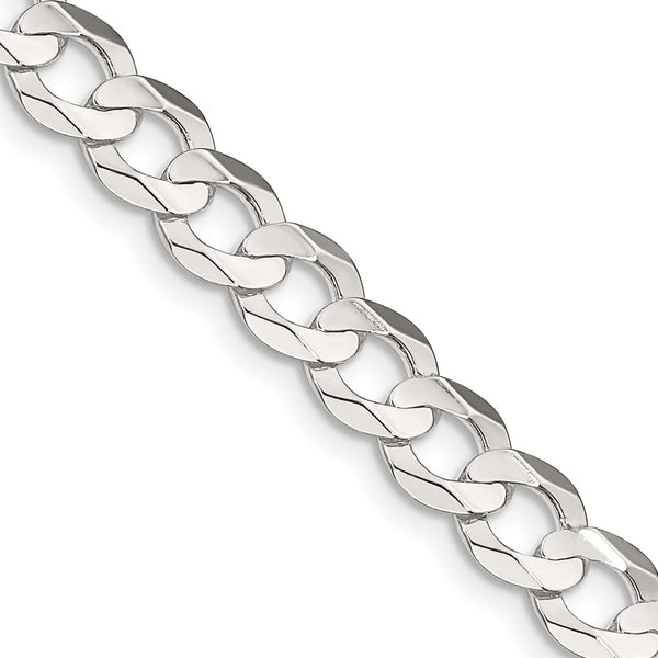 6.75mm Beveled Concave Curb Chain in Sterling Silver - Style GR1-1031569