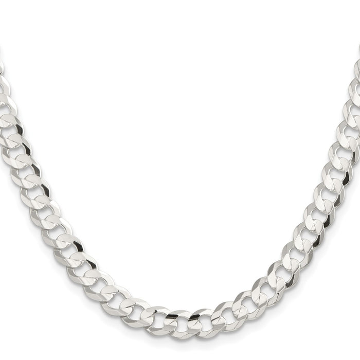 Buy Stylish Sterling Silver 7.8mm Beveled Concave Curb Chain - Affordable Luxury-2