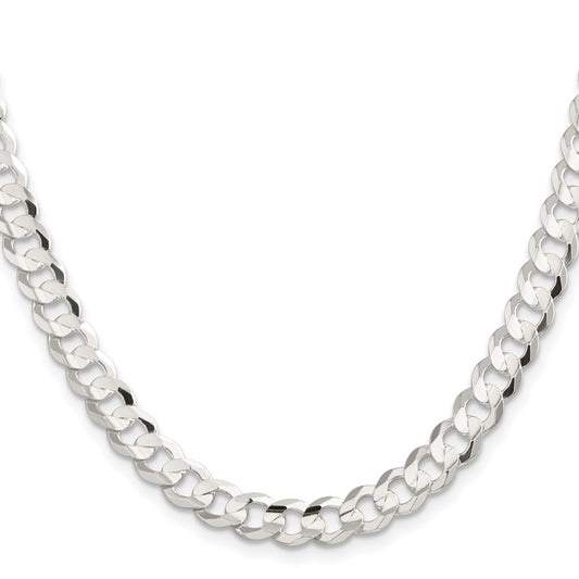 Buy Stylish 7.8mm Sterling Silver Beveled Concave Curb Chain | High-Quality Design