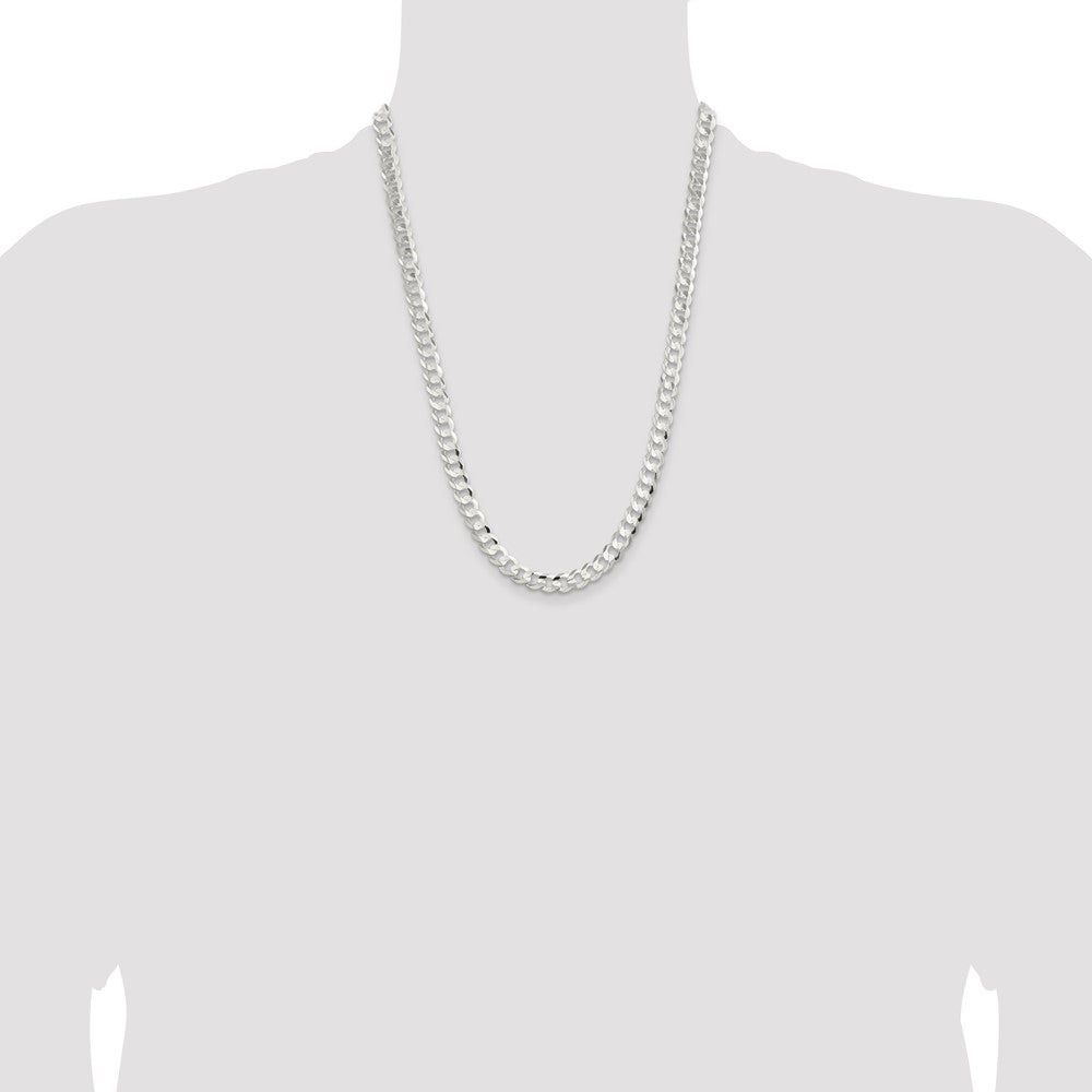 Buy Stylish 7.8mm Sterling Silver Beveled Concave Curb Chain | High-Quality Design