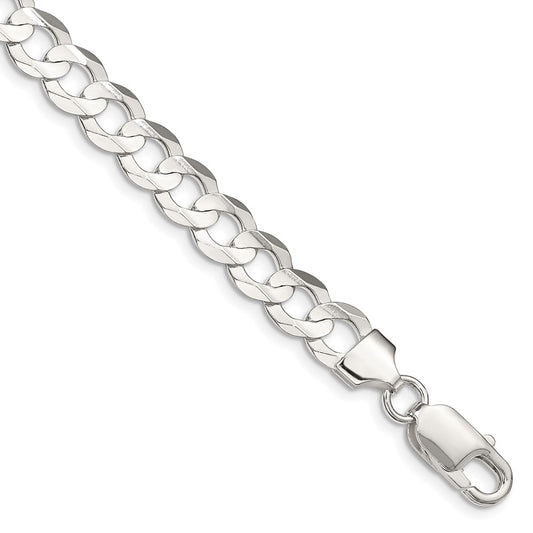 Buy Stylish 7.8mm Beveled Concave Curb Chain in High-Quality Sterling Silver