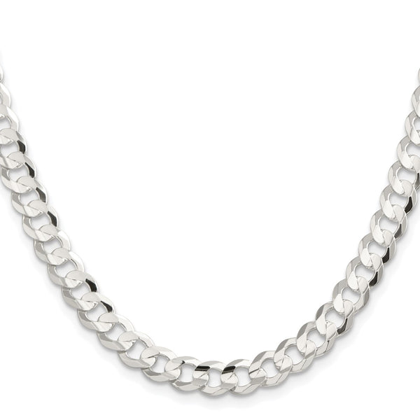 Rhodium-Plated Sterling Silver 7.8mm Curb Chain - Style GR1-1032025