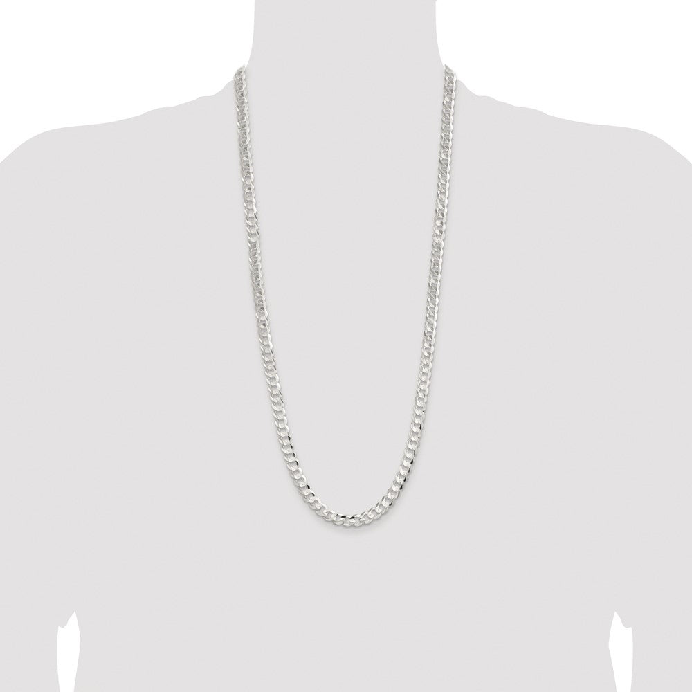 Buy Stylish Rhodium-Plated Sterling Silver 7.8mm Curb Chain - Luxury Value
