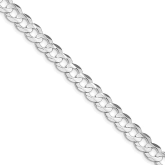Buy Stylish Rhodium-Plated Sterling Silver 7.8mm Curb Chain - Affordable Luxury!