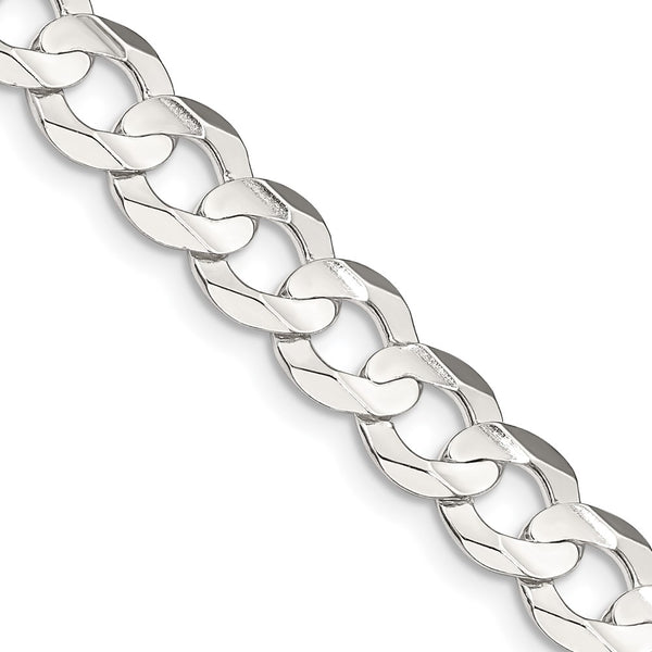 7.8mm Sterling Silver Beveled Concave Curb Chain - Style GR1-1031775