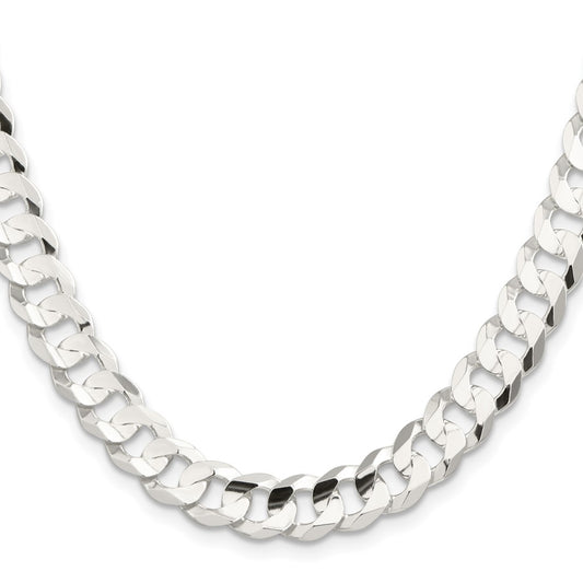 Buy Stylish 9.75mm Beveled Concave Curb Chain in High-Quality Sterling Silver