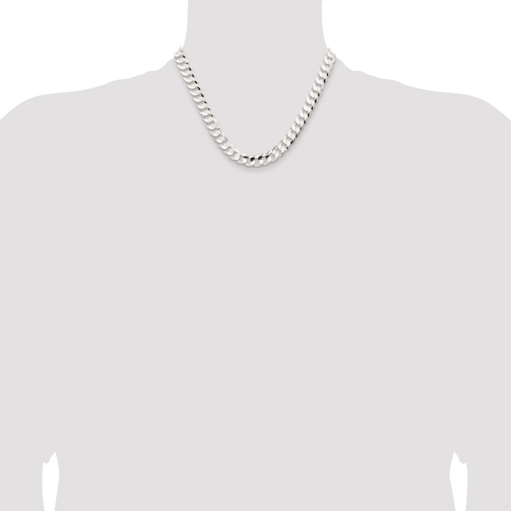 Buy Stylish 9.75mm Beveled Concave Curb Chain in High-Quality Sterling Silver
