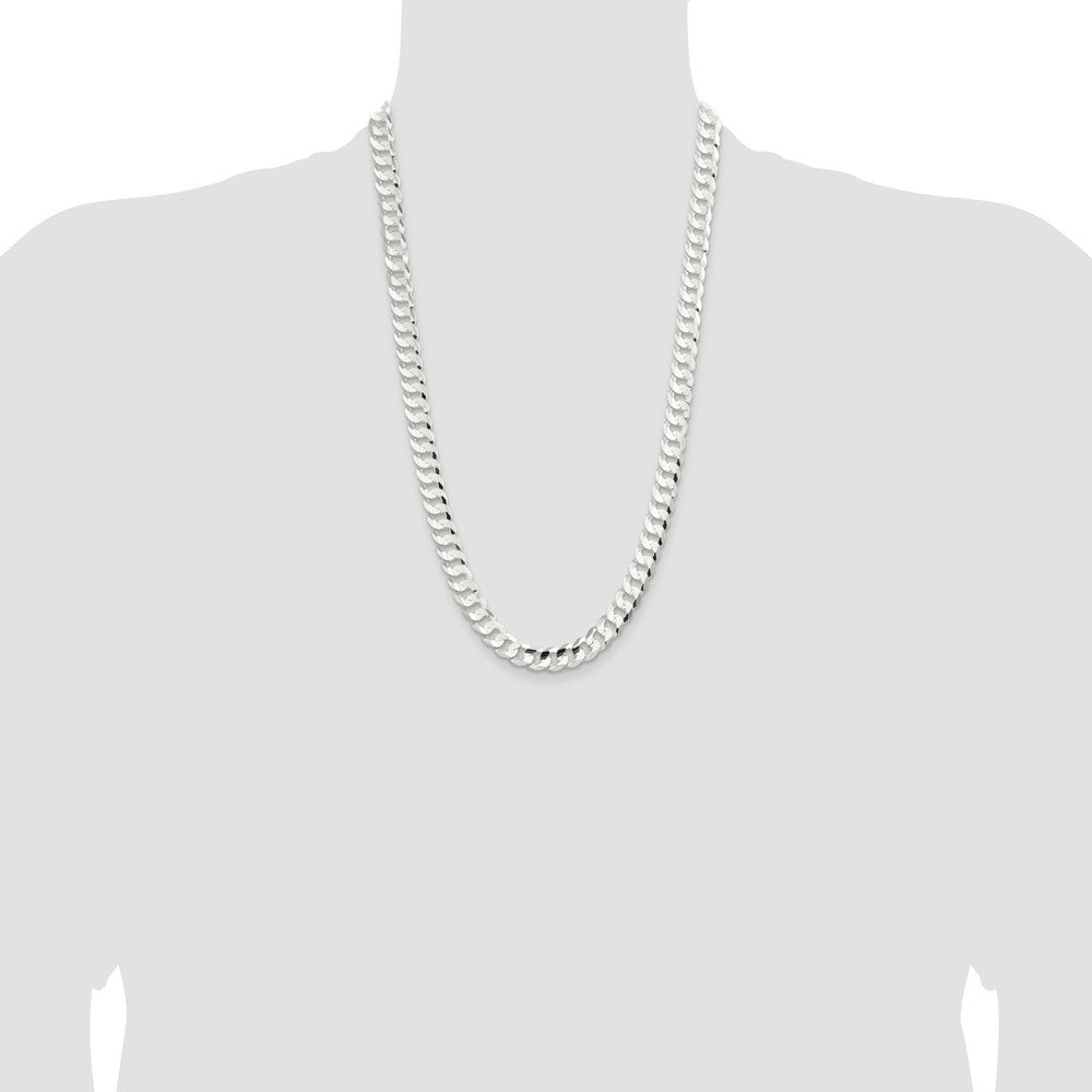 Exclusive Sterling Silver 9.75mm Beveled Curb Chain - Stylish & Affordable Design