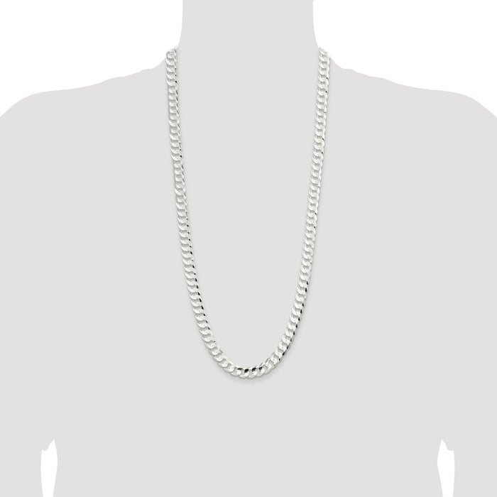 Buy Stylish 9.75mm Sterling Silver Beveled Concave Curb Chain - Luxury Design-4
