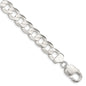 Exclusive 9.75mm Beveled Concave Curb Chain in Sterling Silver - Stylish Value!-2