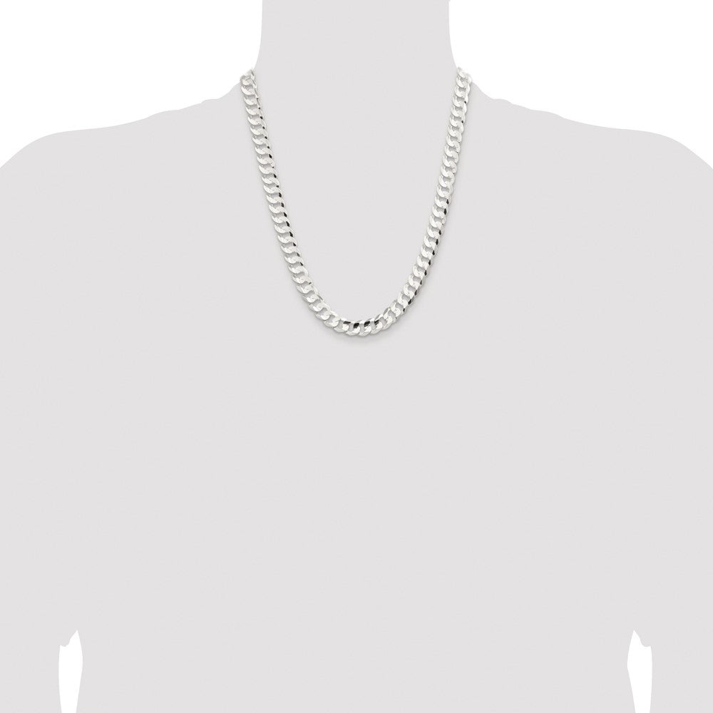 Buy Stylish Rhodium-Plated Sterling Silver 9.75mm Curb Chain - Affordable Luxury