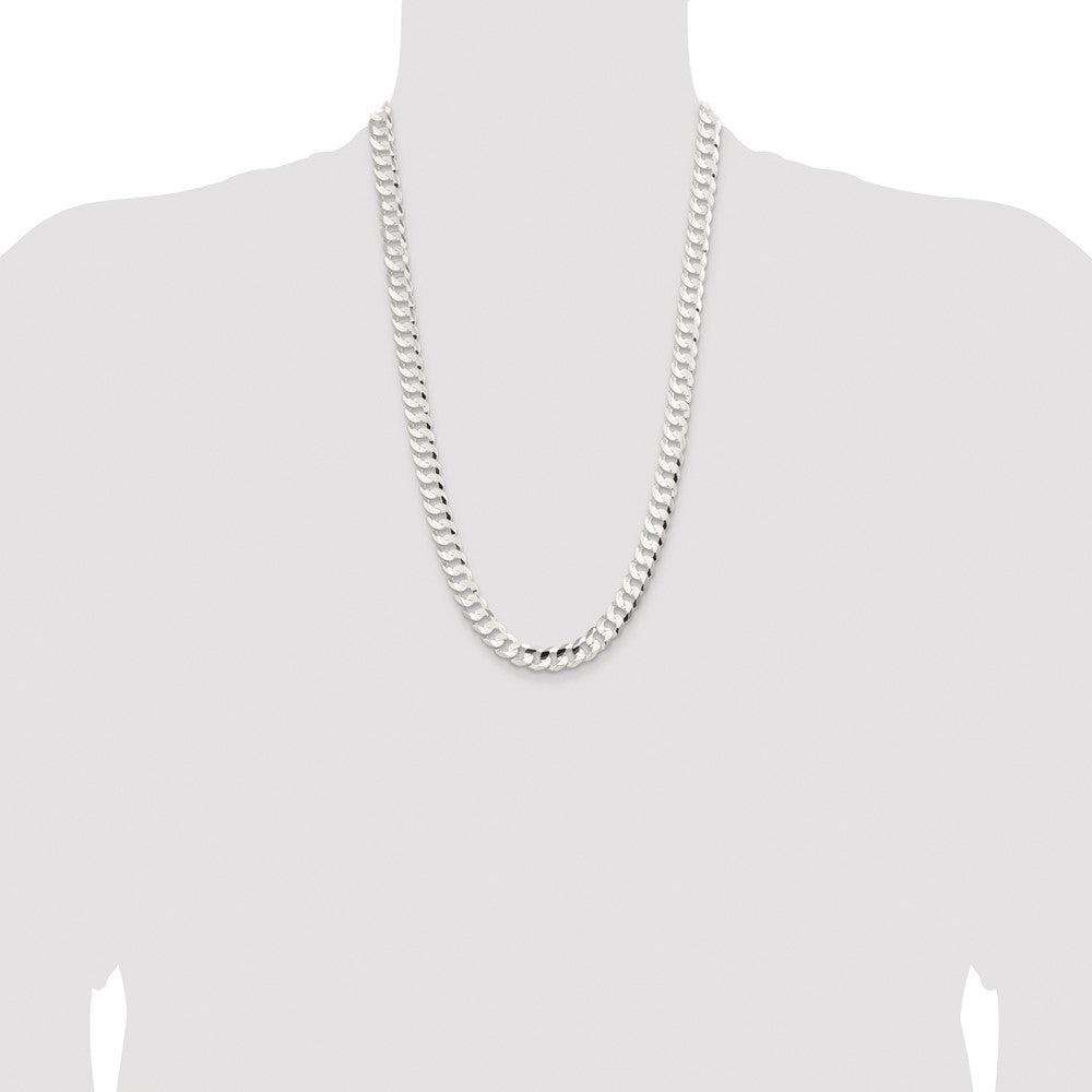 Buy Stylish Rhodium-Plated Sterling Silver 9.75mm Curb Chain - Luxury Value