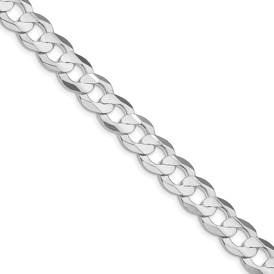 Exclusive Rhodium-Plated Sterling Silver 9.75mm Curb Chain - Stylish Value!