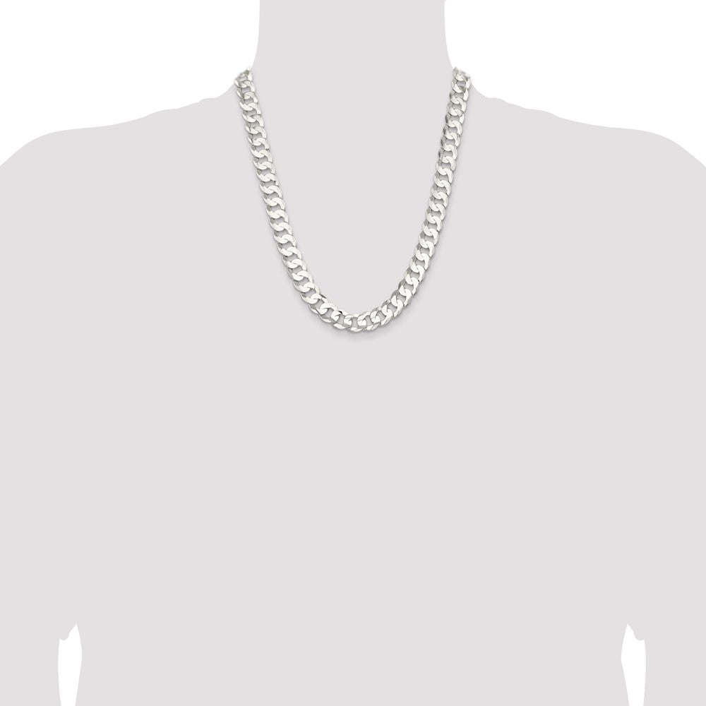 Buy Stylish 11.9mm Beveled Concave Curb Chain in High-Quality Sterling Silver
