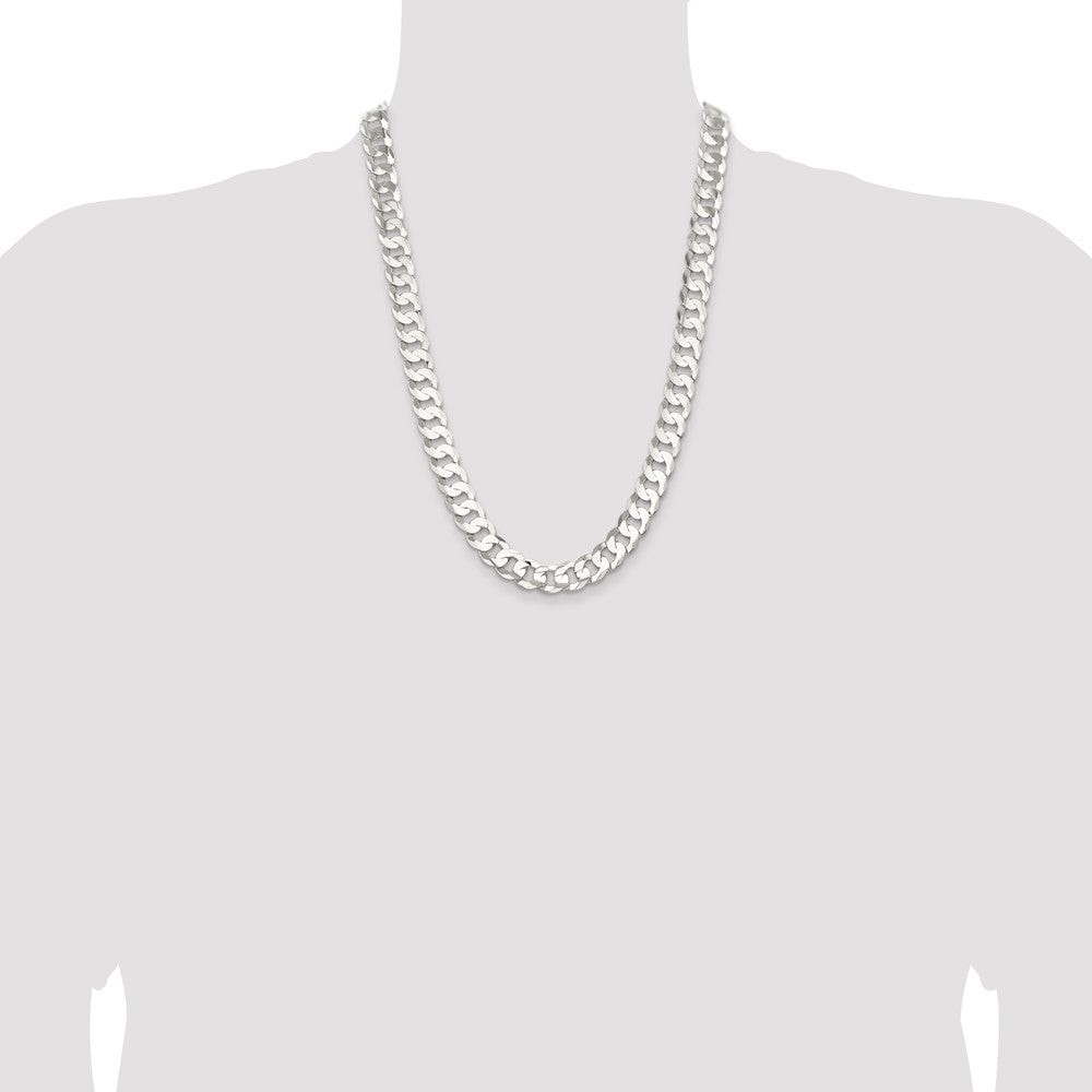 Buy Stylish 11.9mm Beveled Concave Curb Chain in High-Quality Sterling Silver