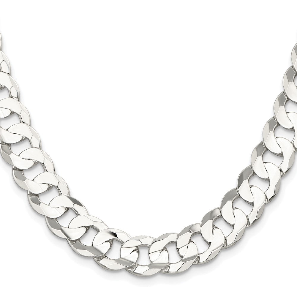 Buy Luxury Rhodium-Plated Sterling Silver 11.9mm Curb Chain - Stylish Value!