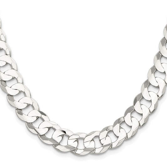 Buy Luxury Rhodium-Plated Sterling Silver 11.9mm Curb Chain - Stylish Value!