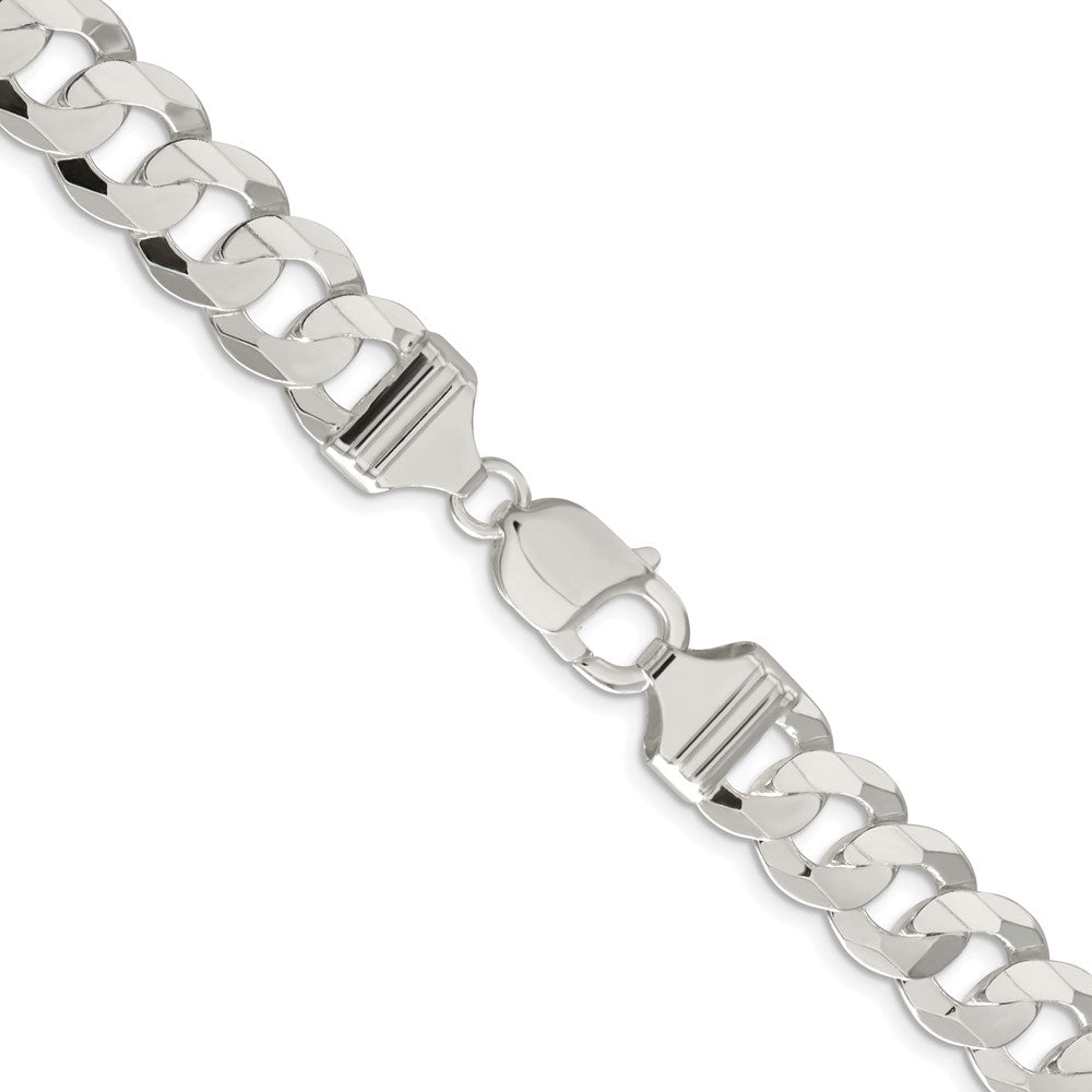 Buy Luxury Rhodium-Plated Sterling Silver 11.9mm Curb Chain - Stylish Value!